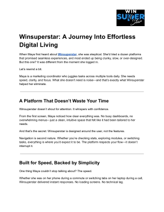 Winsuperstar: Your Calm in the Digital Storm