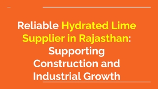 Hydrated Lime Supplier in Rajasthan