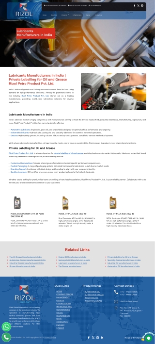 Best Lubricant Manufacturers in India 2025