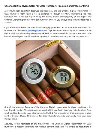 Chronos Digital Hygrometer for Cigar Humidors Precision and Peace of Mind