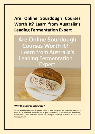 Are Online Sourdough Courses Worth It Learn from Australia’s Leading Fermentation Expert