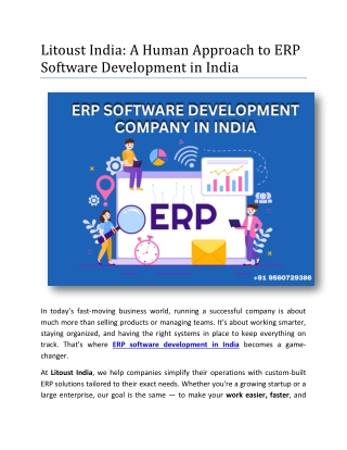 Litoust India A Human Approach to ERP Software Development in India