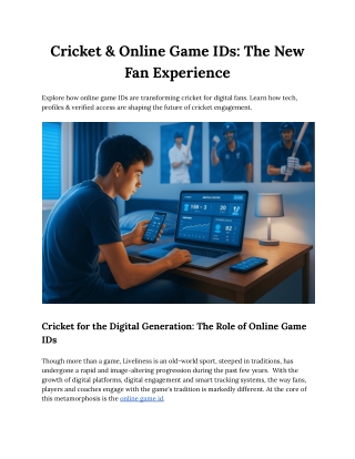Cricket & Online Game IDs The New Fan Experience