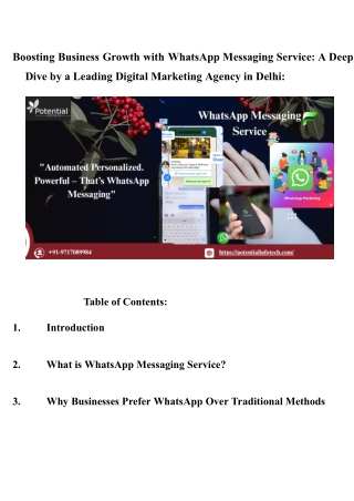 Boosting Business Growth with WhatsApp Messaging Service_ A Deep Dive by a Leading Digital Marketing Agency in Delhi_
