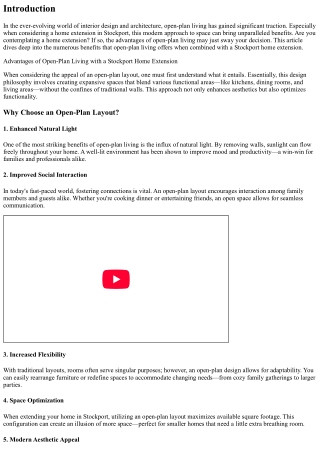 Advantages of Open-Plan Living with a Stockport Home Extension