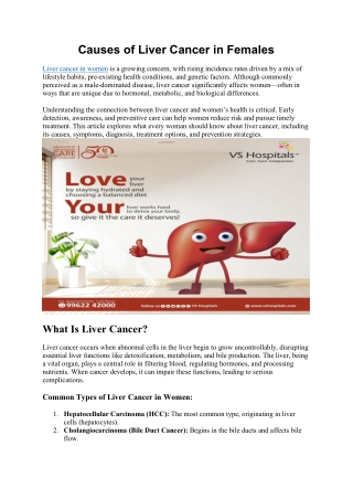 Causes of Liver Cancer in Females
