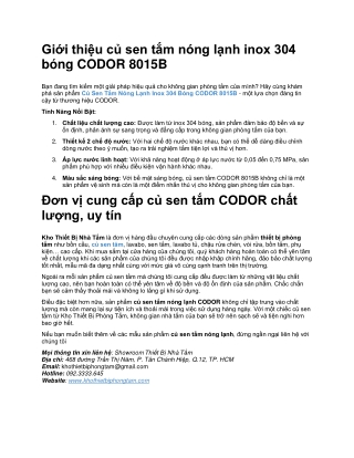 Củ sen tắm nóng lạnh inox 304 bóng CODOR 8015B