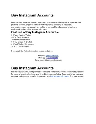 Buy Instagram Accounts