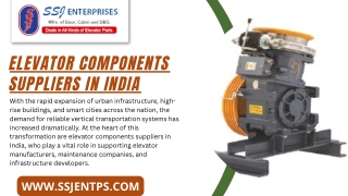 Elevator Components Suppliers in India Supporting Urban Vertical Growth and Modern Infrastructure