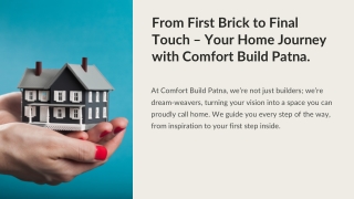 From First Brick to Final Touch – Your Home Journey with Comfort Build.