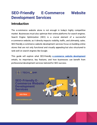 SEO-Friendly E-Commerce Website Development Services_Tech Leona