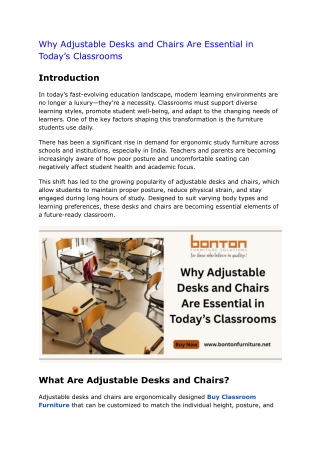Why Adjustable Desks and Chairs Are Essential in Today’s Classrooms