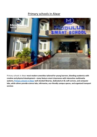 Primary schools in Alwar