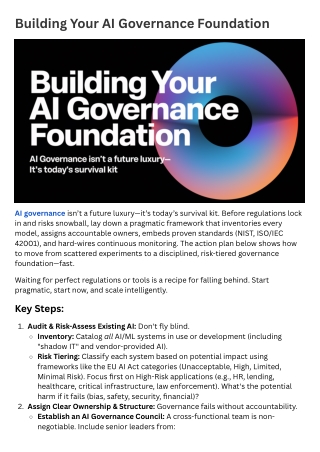 Building Your AI Governance Foundation