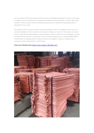 Copper Cathode with Fair Prices- # 1 Copper Cathode Supplier in Tanzania