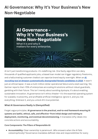 AI Governance: Why It’s Your Business’s New Non-Negotiable