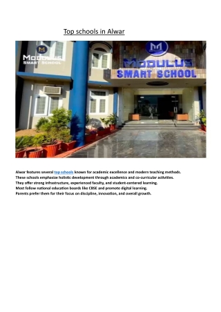 Top schools in Alwar