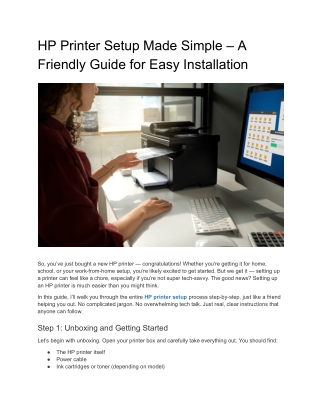 HP Printer Setup Made Simple – A Friendly Guide for Easy Installation