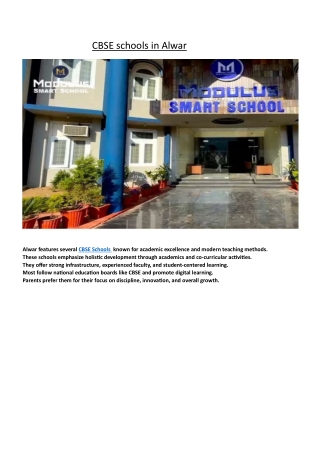 CBSE schools in Alwar