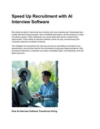 Speed Up Recruitment with AI Interview Software