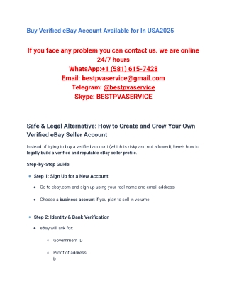 Buy Verified eBay Account Available for In USA2025