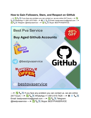 How to Gain Followers, Stars, and Respect on GitHub