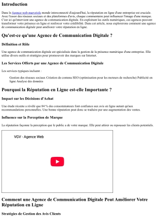 Comment une Agence de Communication Digitale Peut Améliorer Votre Réputation en