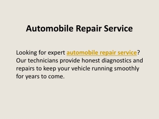 Automobile Repair Service