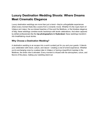 Best Wedding Photographers in Hyderabad | What A Story