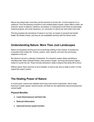 Nature_ The Timeless Connection Between Earth and Humanity