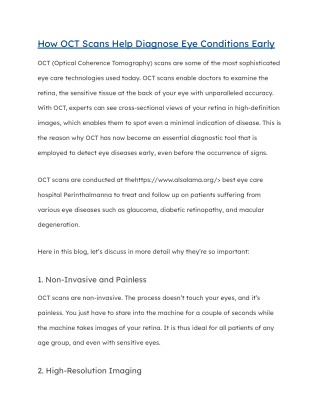 How OCT Scans Help Diagnose Eye Conditions Early