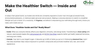 Make the Healthier Switch — Inside and Out