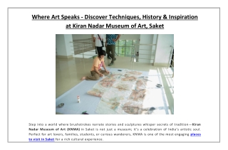 Where Art Speaks - Discover Techniques, History & Inspiration at KNMA, Saket