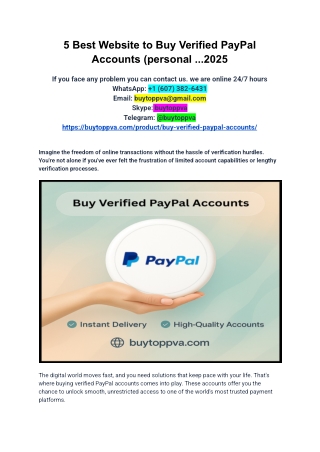 How To Buy Verified Paypal Accounts Without