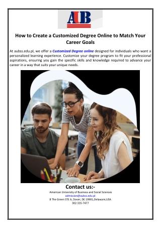 How to Create a Customized Degree Online to Match Your Career Goals