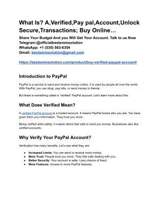 What Is_ A,Verified,Pay pal,Account,Unlock Secure,Transactions; Buy Online…