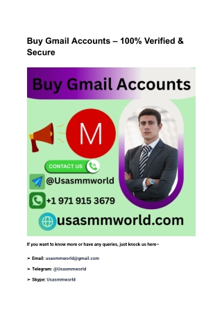 Buy Gmail Accounts – 100% Verified & Secure
