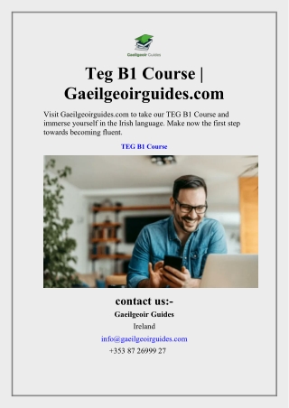 Teg B1 Course  Gaeilgeoirguides.com