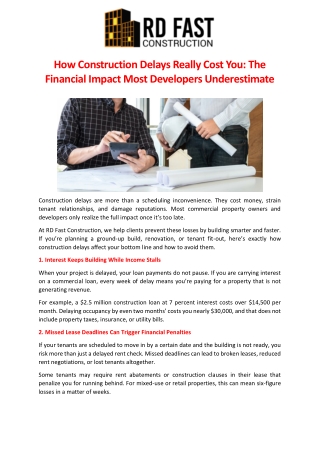 How Construction Delays Really Cost You The Financial Impact Most Developers Underestimate