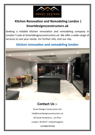Kitchen Renovation and Remodeling London Smartdesignsconstructors.uk
