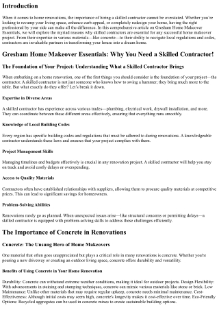 Gresham Home Makeover Essentials: Why You Need a Skilled Contractor!