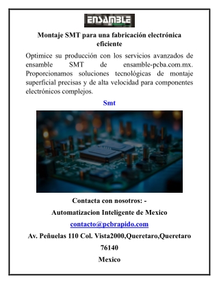 Montaje SMT para una fabricación electrónica eficiente