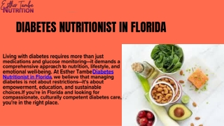 Diabetes Nutritionist in Florida