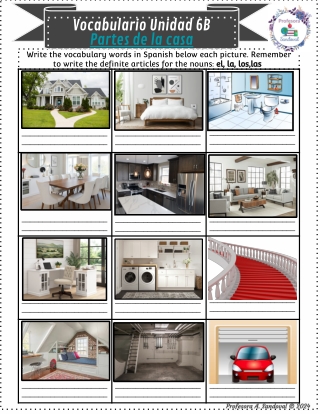 Partes de la casa Flash cards QC1 6B