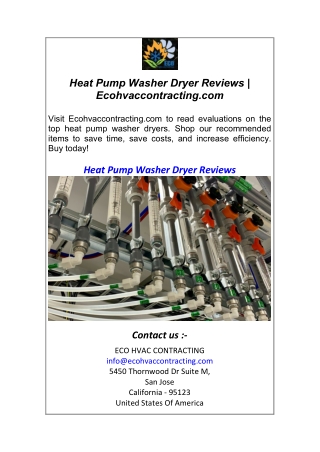 Heat Pump Washer Dryer Reviews  Ecohvaccontracting