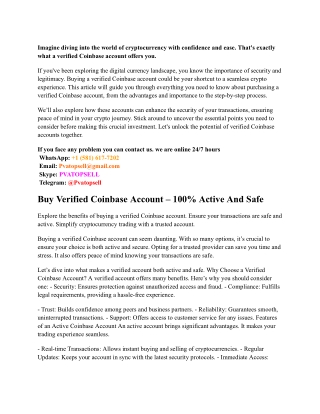 Buy Verified Coinbase Account