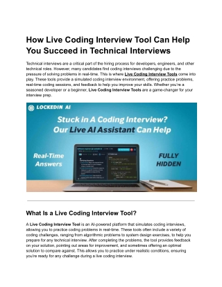 How Live Coding Interview Tool Can Help You Succeed in Technical Interviews