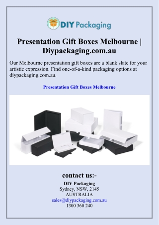 Presentation Gift Boxes Melbourne  Diypackaging.com.au