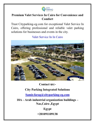 Premium Valet Services In Cairo for Convenience and Comfort