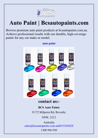 Auto Paint Bcsautopaints.com